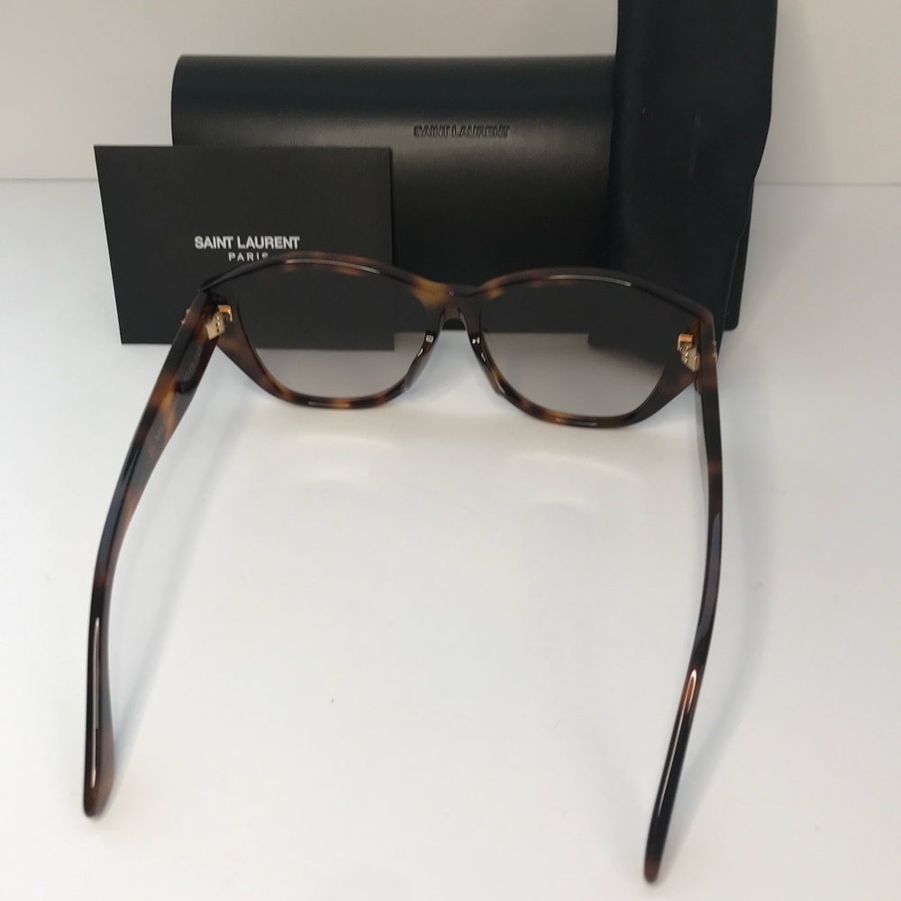 New Authentic Saint Laurent SLM8 Cat Eye Havana Brown Frame/grey Lenses Sunglass - Picture 9 of 15